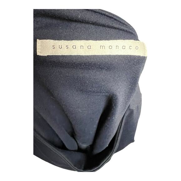 Susana Monaco Dress Women's Small Navy Blue A-Line Tunic 3/4 Sleeve USA Made - Picture 4 of 5